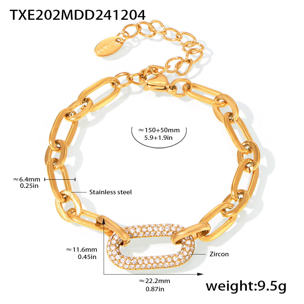 Paved Chunky Ketting Schakel Sieraad Set | Goud