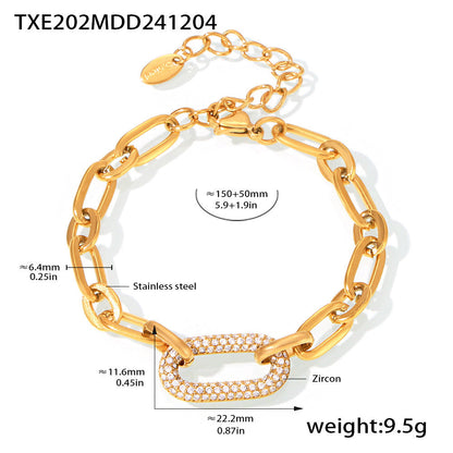 Paved Chunky Ketting Schakel Sieraad Set | Goud