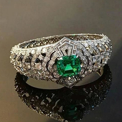 Smaragden Art Deco Ring | Witgoud
