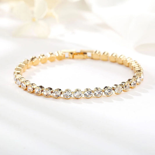 Ronde Slijpvorm Tennisarmband | Goud
