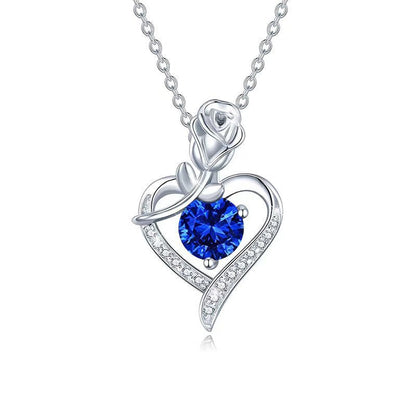Saffieren Rosé Hart Ketting | Witgoud