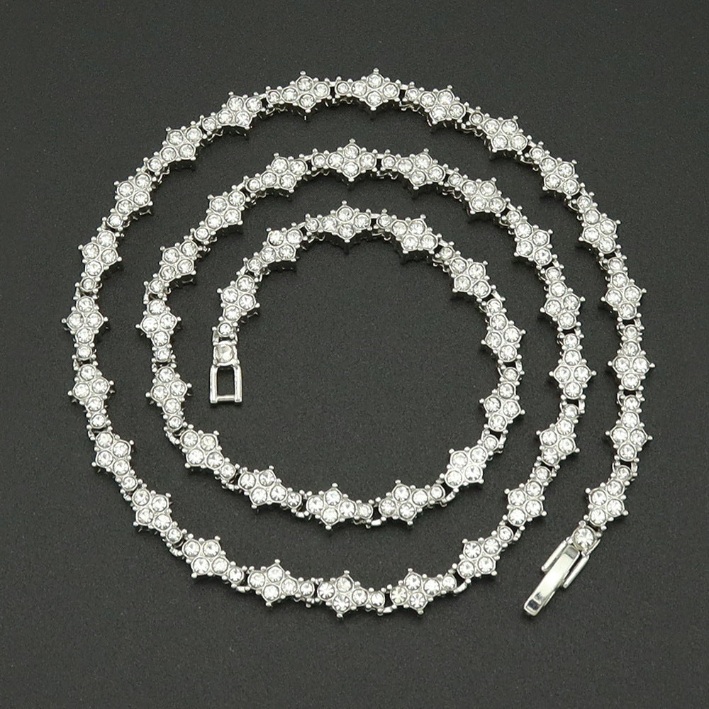 Klassieke Cluster Tennisketting | Goud