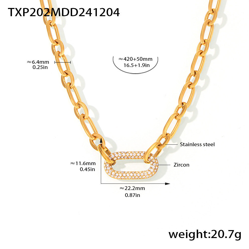 Paved Chunky Ketting Schakel Sieraad Set | Goud