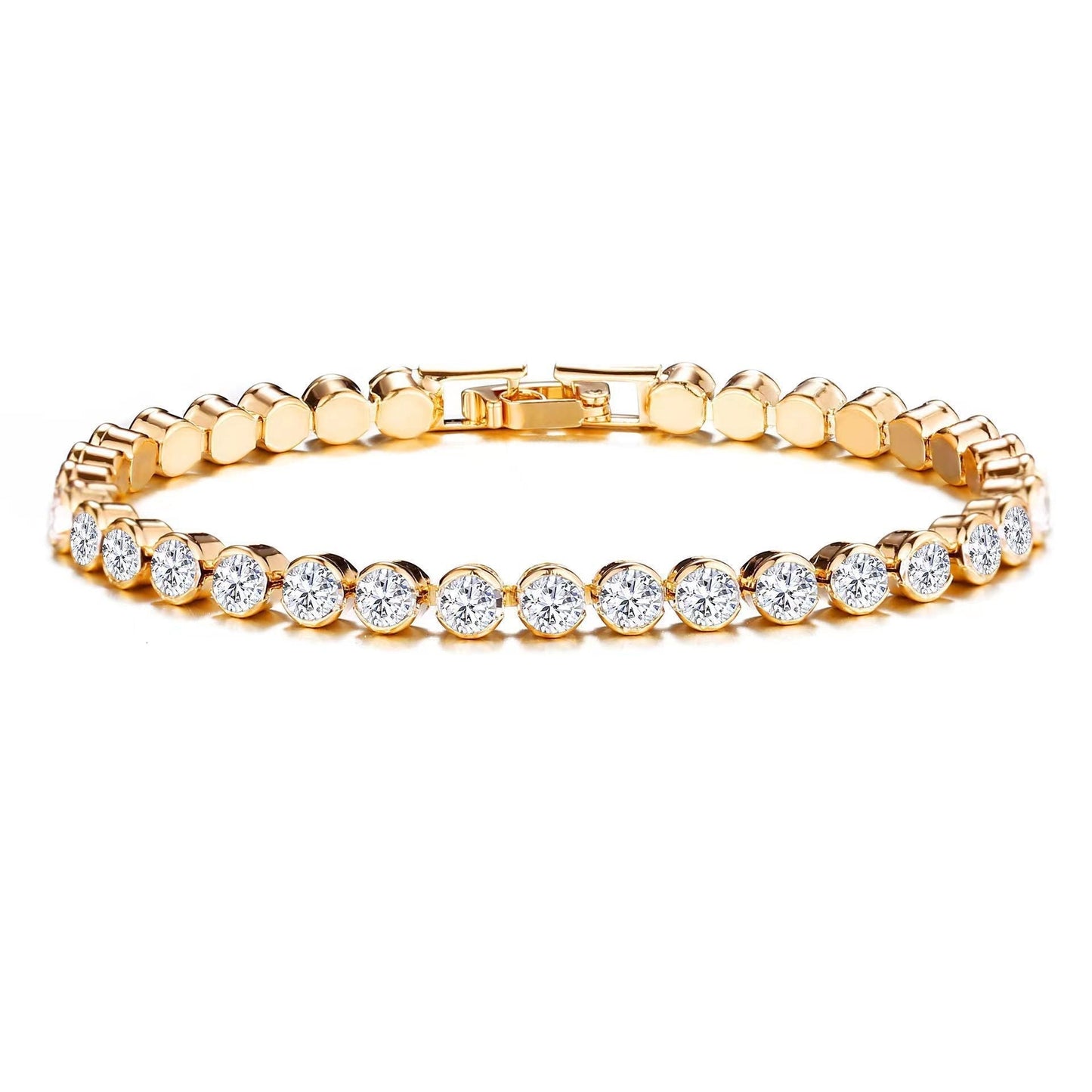 Ronde Slijpvorm Tennisarmband | Goud