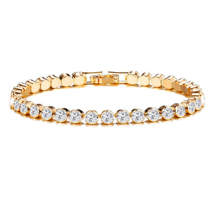 Ronde Slijpvorm Tennisarmband | Goud