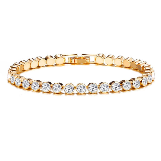 Ronde Slijpvorm Tennisarmband | Goud