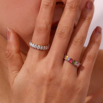 Antoinette Diamanten Simulant Gouden Ring