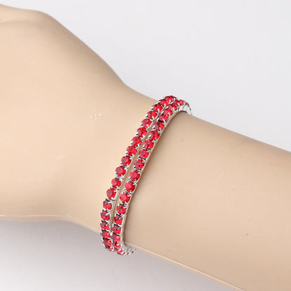 Zilveren Robijnen Tennisarmband