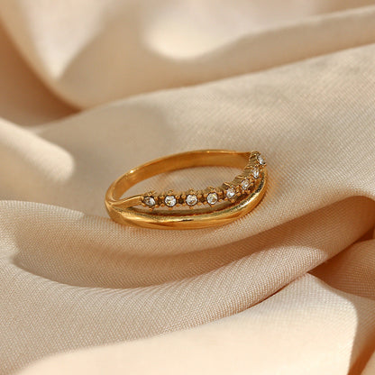 Adeline Diamanten Simulant Gouden Ring