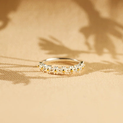 Zilveren Bloemen Ring