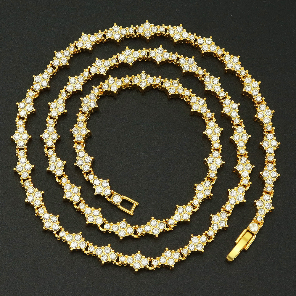 Klassieke Cluster Tennisketting | Goud