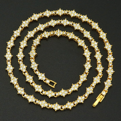 Klassieke Cluster Tennisketting | Goud