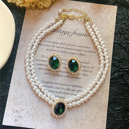 Imperial Parel Smaragden Sieraad Set