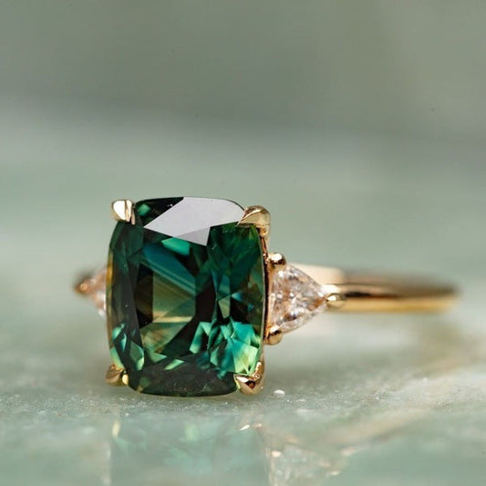 Gouden Smaragden Solitaire Ring