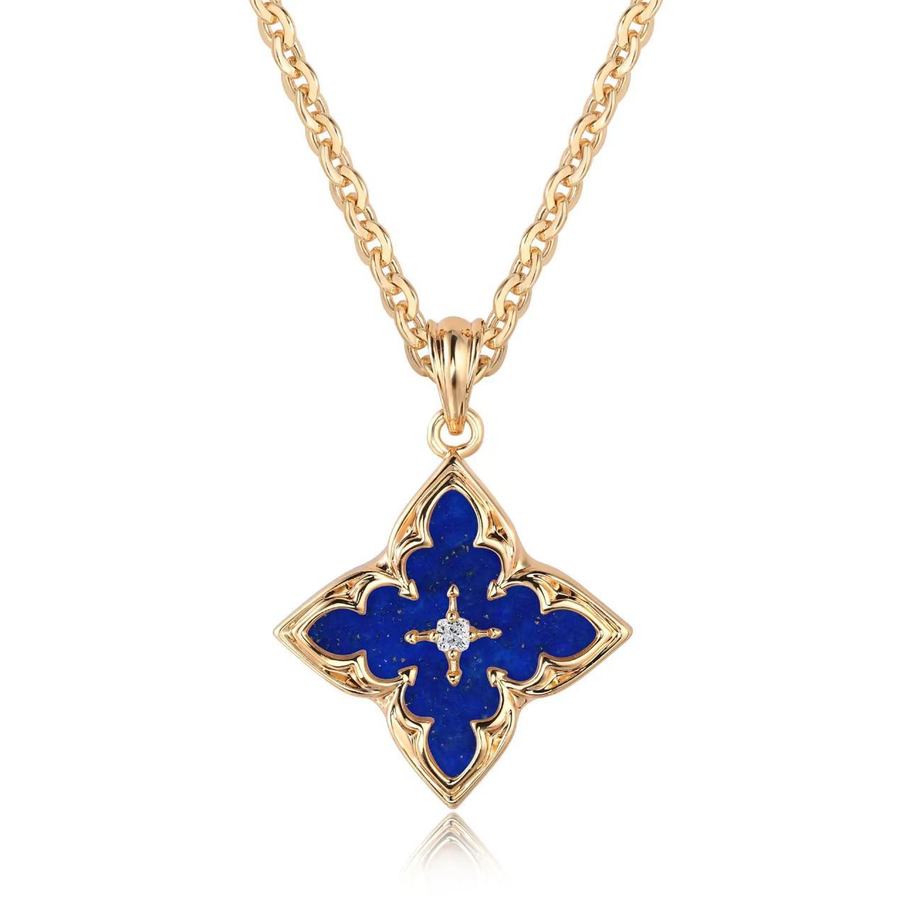 Witte Clover Hanger Ketting | Goud
