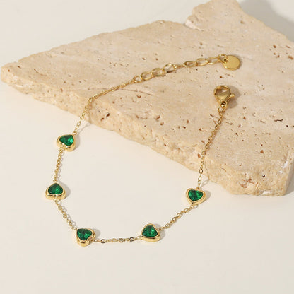 Francia Groene Hart Armband