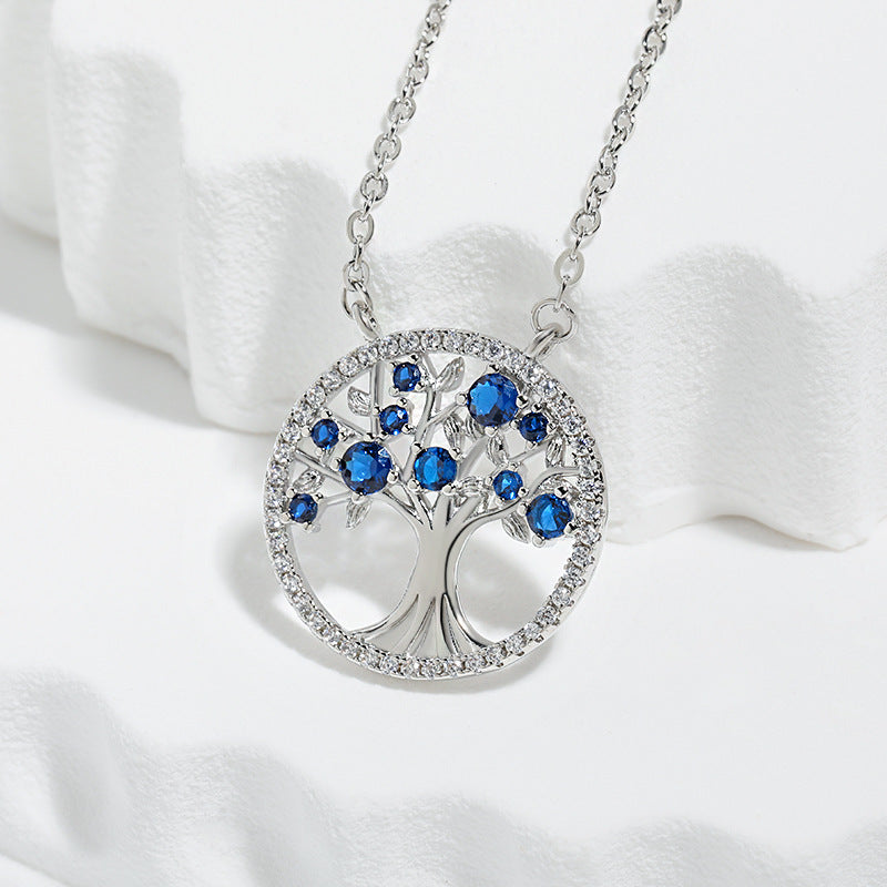 Tree van Life Saffieren Ketting | Witgoud