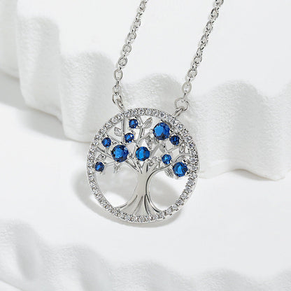 Tree van Life Saffieren Ketting | Witgoud