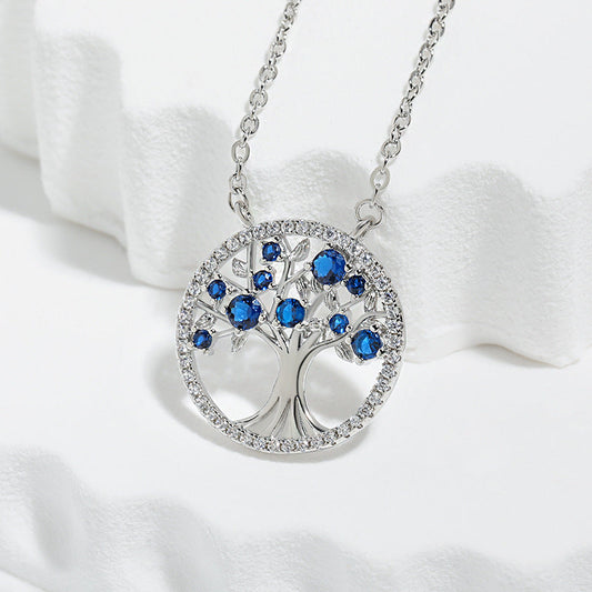 Tree van Life Saffieren Ketting | Witgoud