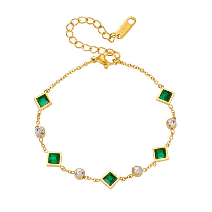 Gouden Smaragden Station Armband