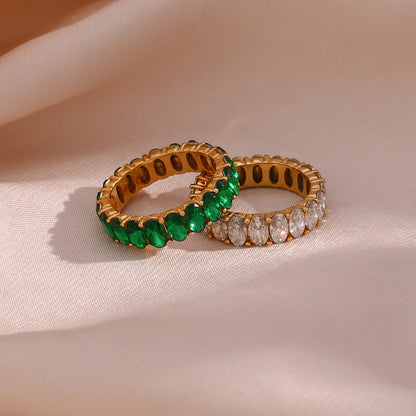 Antoinette Diamanten Simulant Gouden Ring