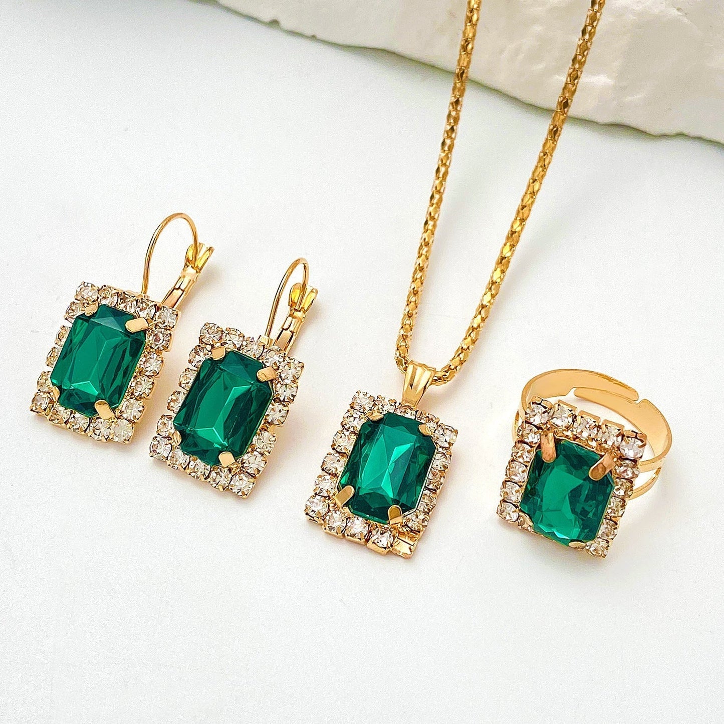 Sylvara Greenveil Sieraad Set | Witgoud