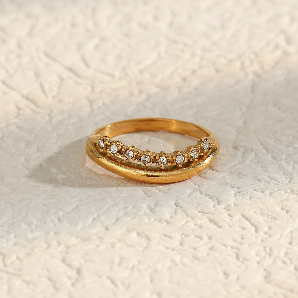Adeline Diamanten Simulant Gouden Ring