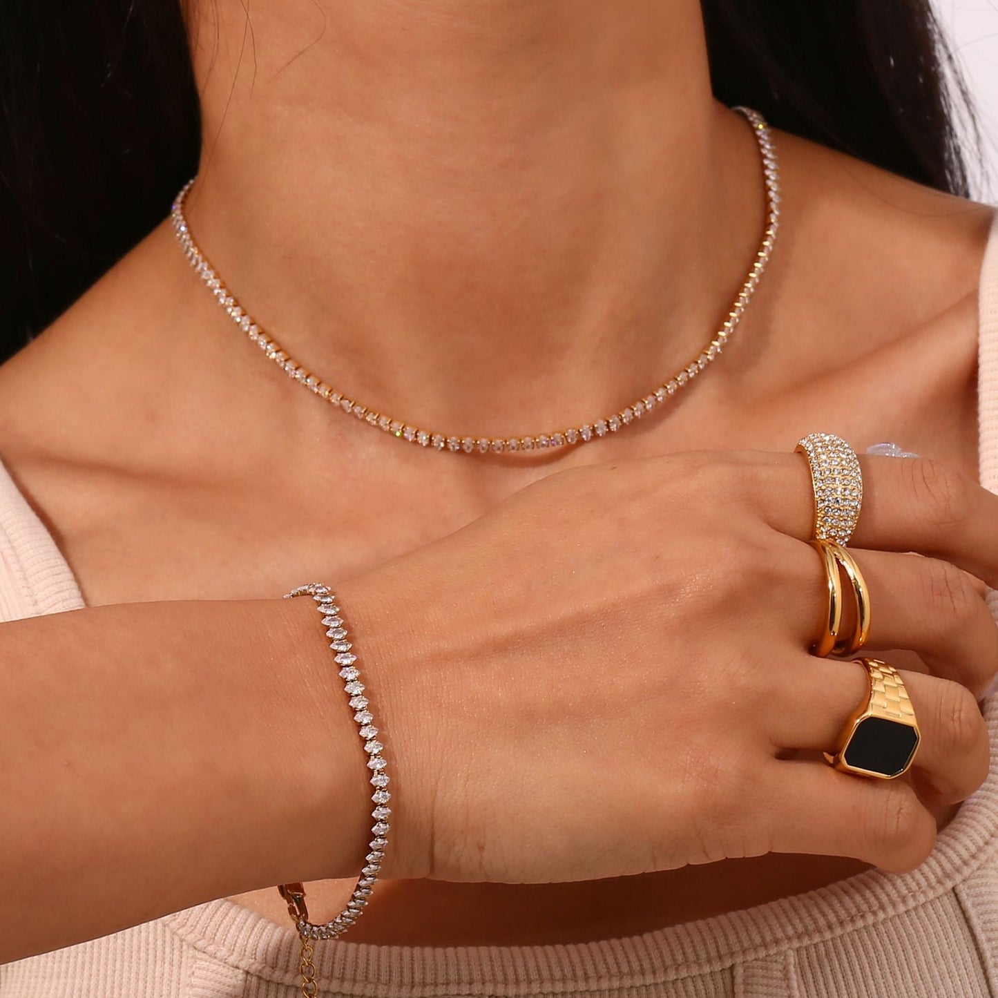 Wisteria Diamanten Tennisketting
