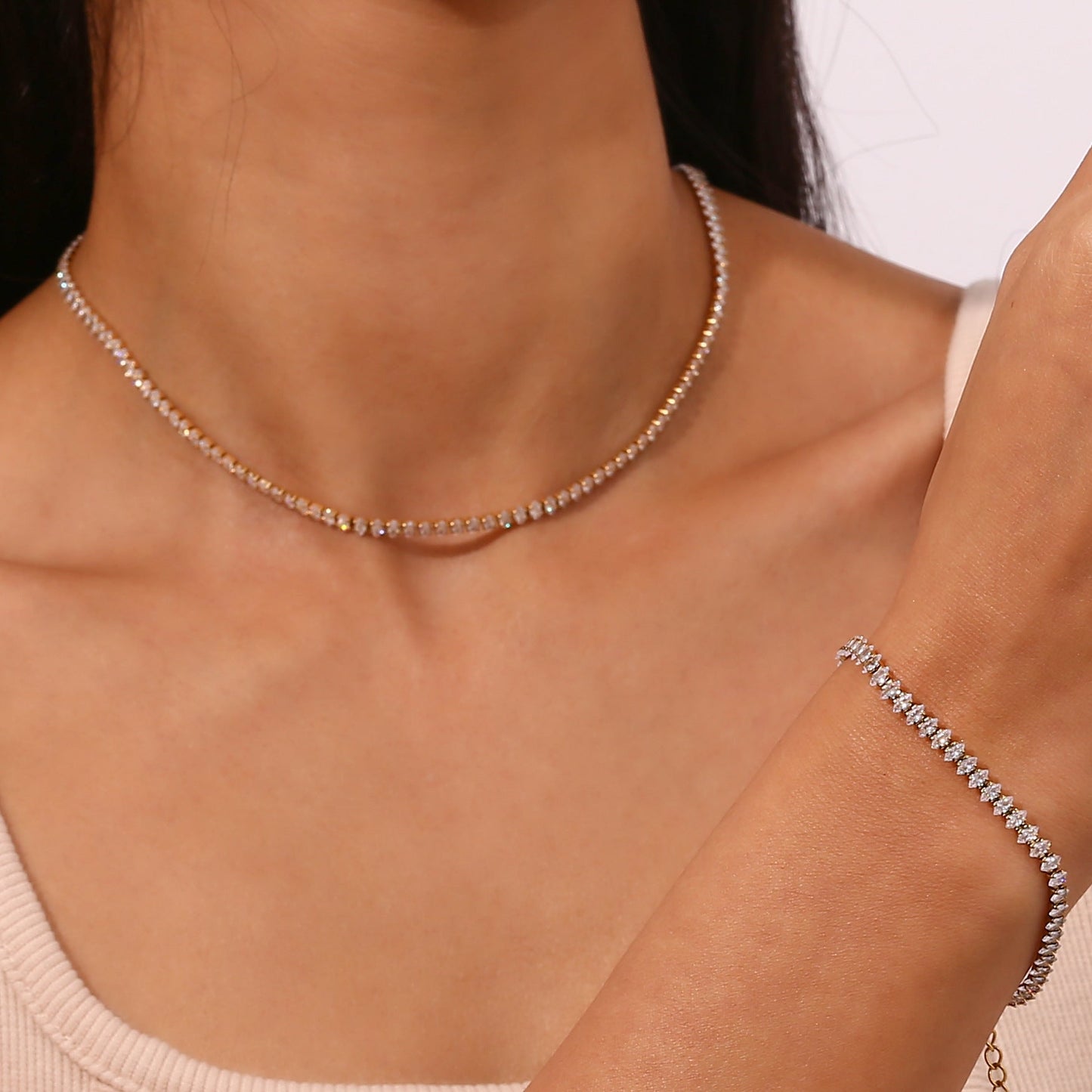 Wisteria Diamanten Tennisketting