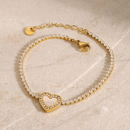 Cameron Diamanten Hart Tennisarmband