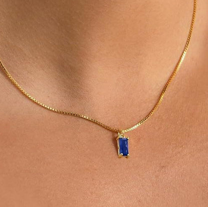 Gouden Saffieren Minimalistische Ketting