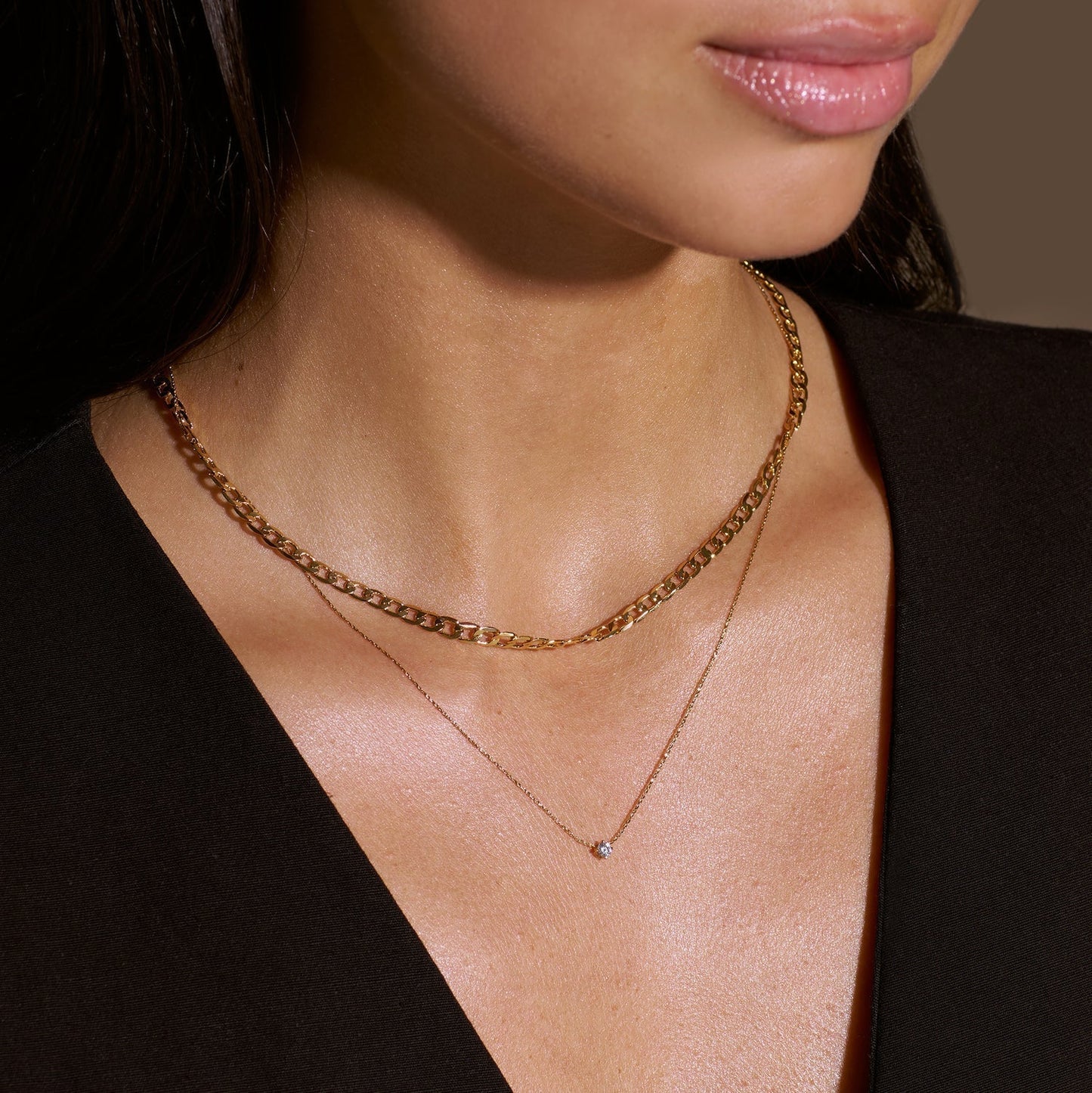 Flat Schakel Curb Schakelketting | Goud