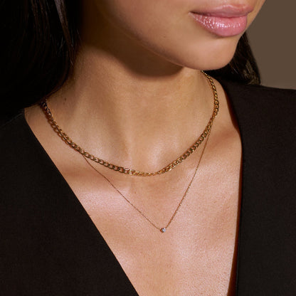 Flat Schakel Curb Schakelketting | Goud
