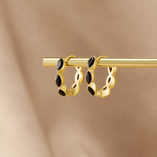 Onyx Tiny Hoop Oorbellen