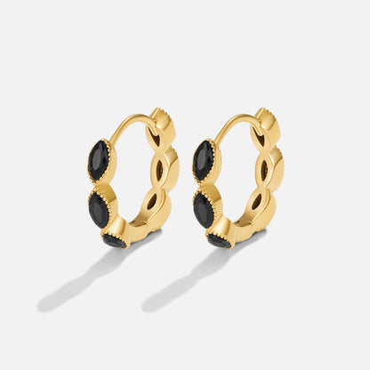 Onyx Tiny Hoop Oorbellen