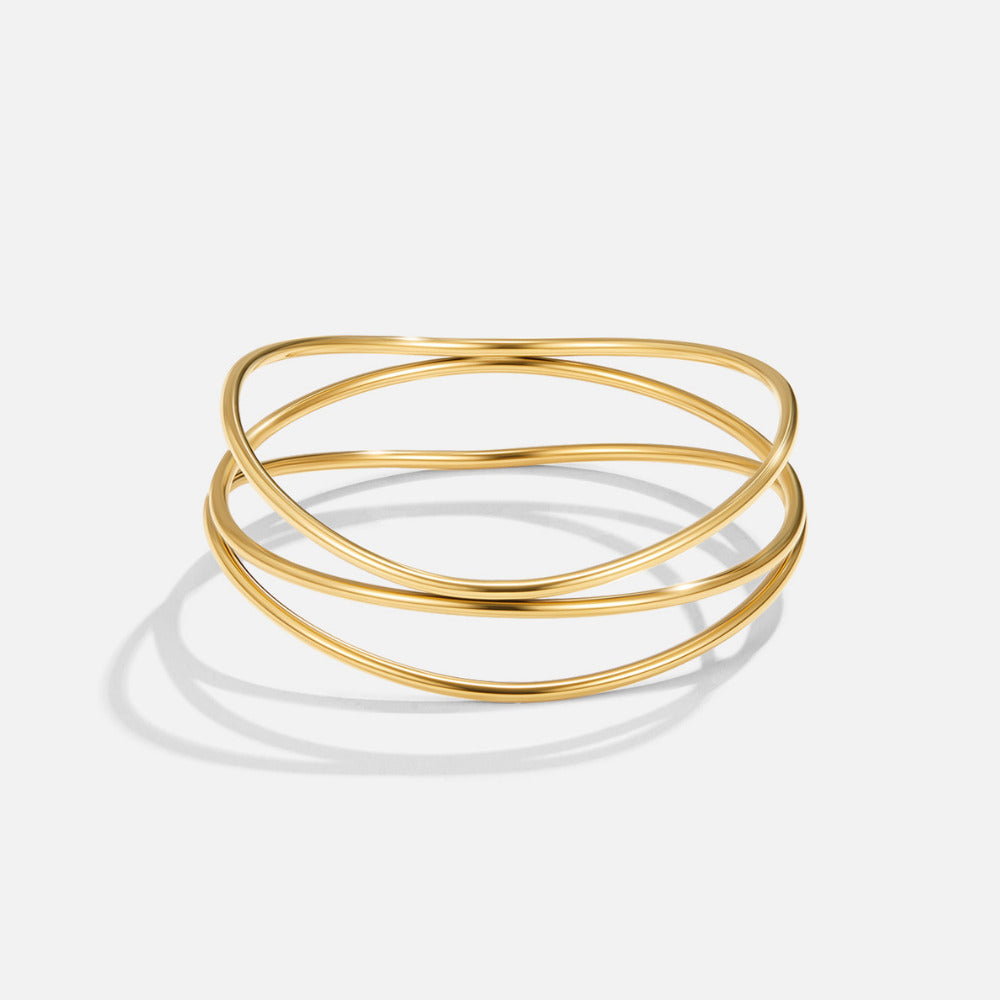 Sabrina Gouden Gelaagde Bangle