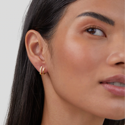18K Gouden & Kristallen Klauw Oorbellen