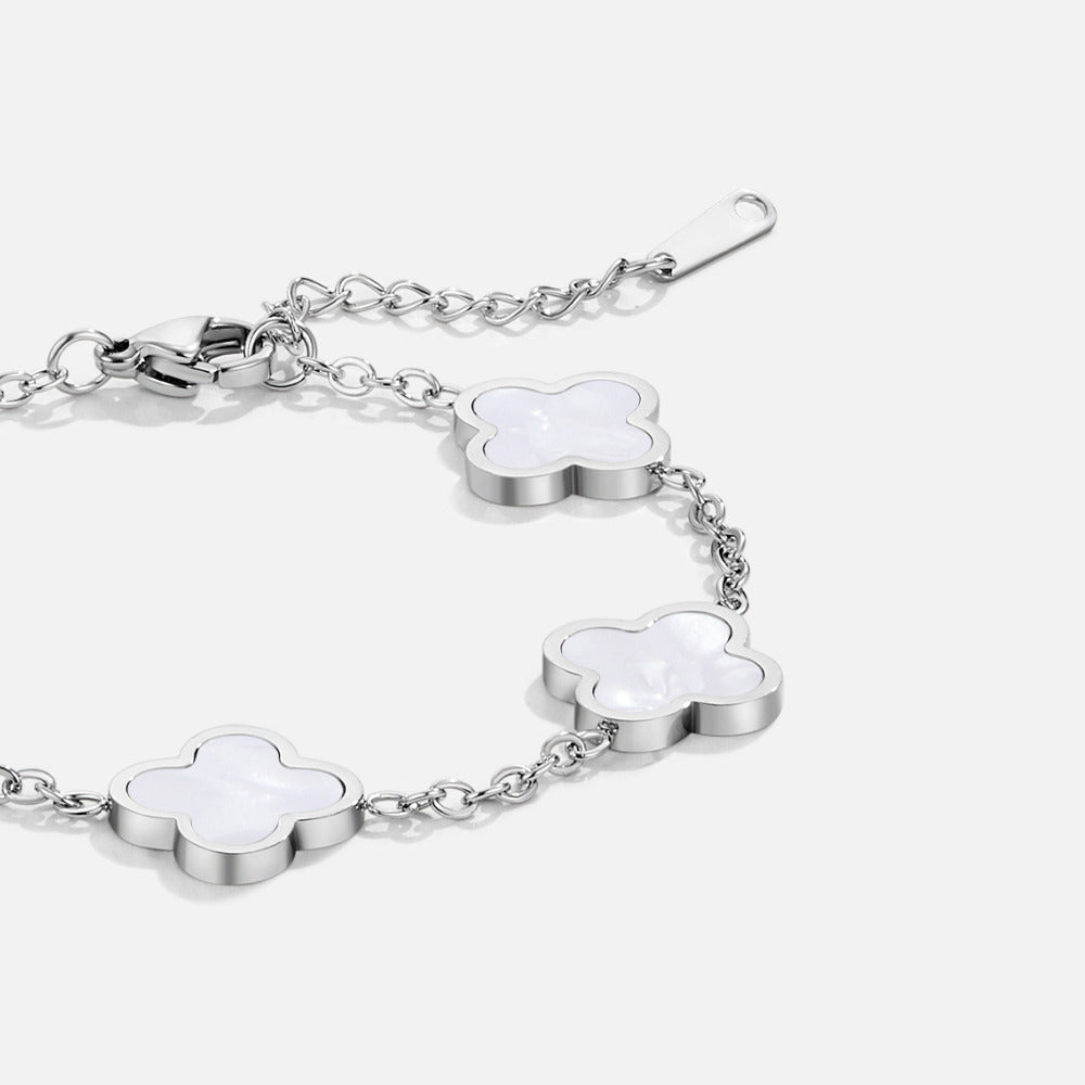 Zilveren Klavertje Armband