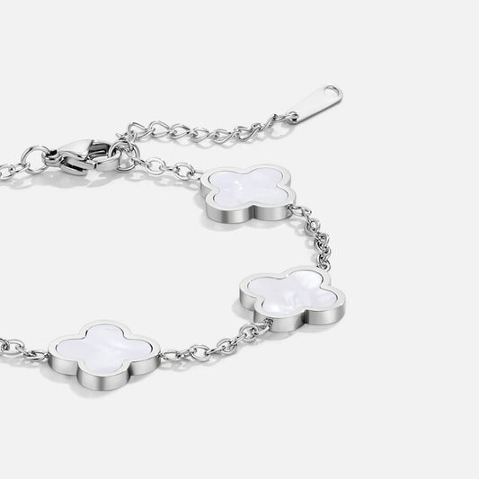 Zilveren Klavertje Armband