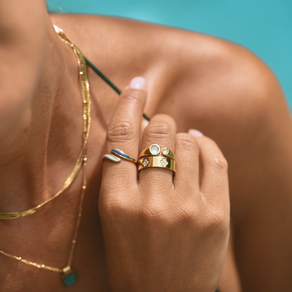 Vintage Aquamarijn Wrap Ring