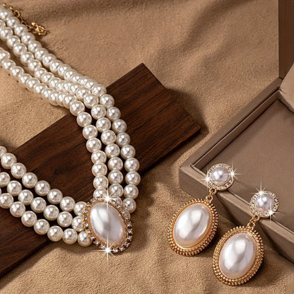 Vintage Parel Strand Sieraad Set