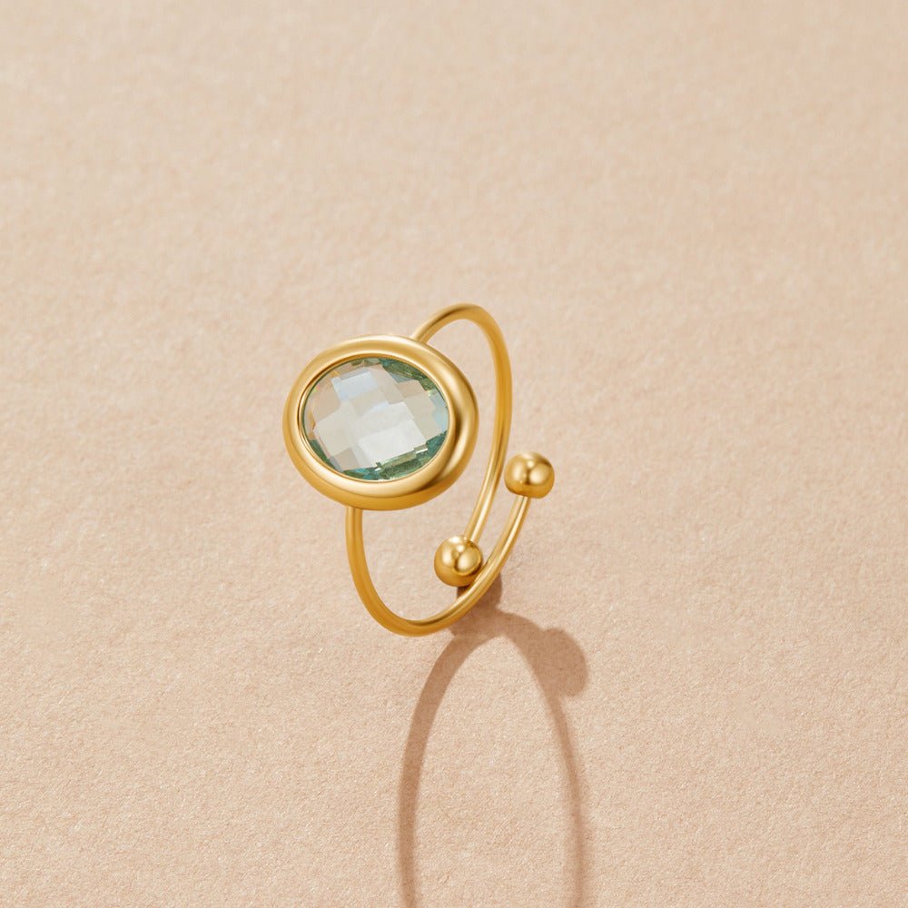 Aquamarijn Kristal Gouden Ring