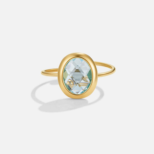 Aquamarijn Kristal Gouden Ring