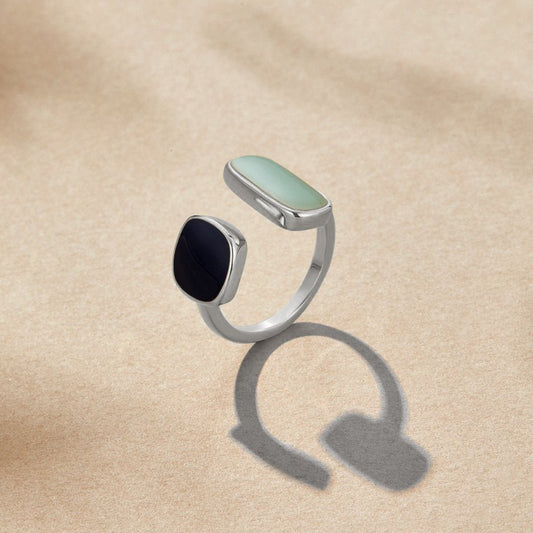 Aquamarijn Wikkel Zilveren Ring