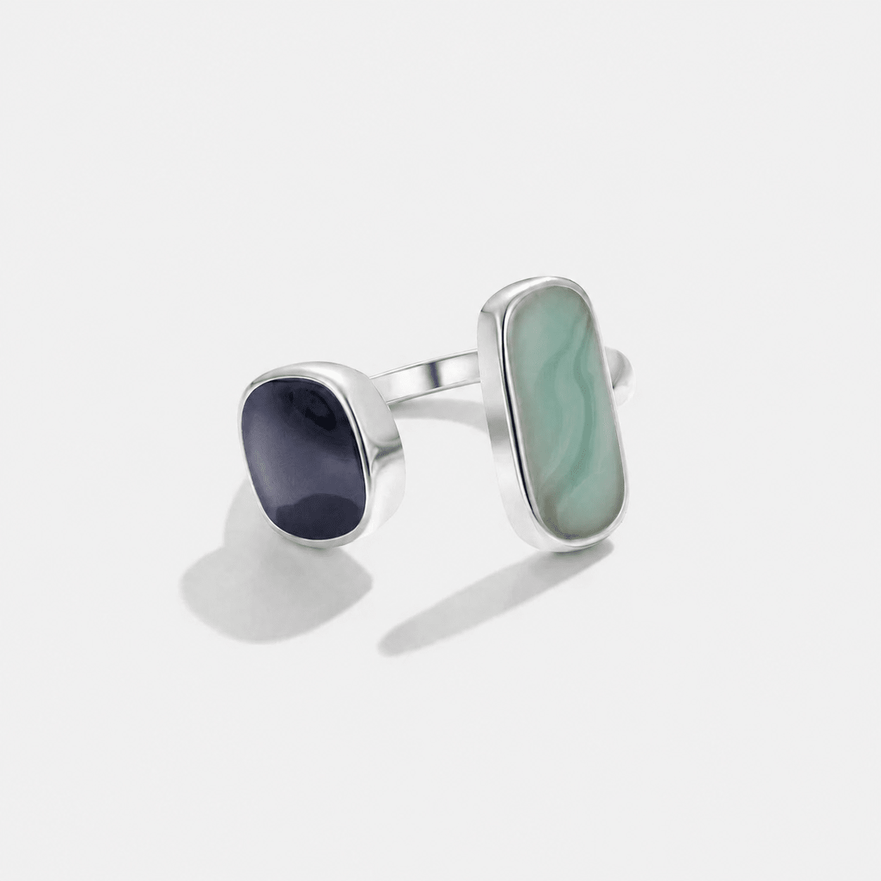 Aquamarijn Wikkel Zilveren Ring