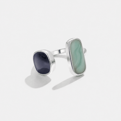 Aquamarijn Wikkel Zilveren Ring