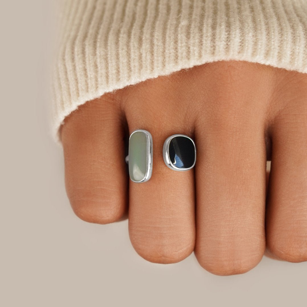 Aquamarijn Wikkel Zilveren Ring