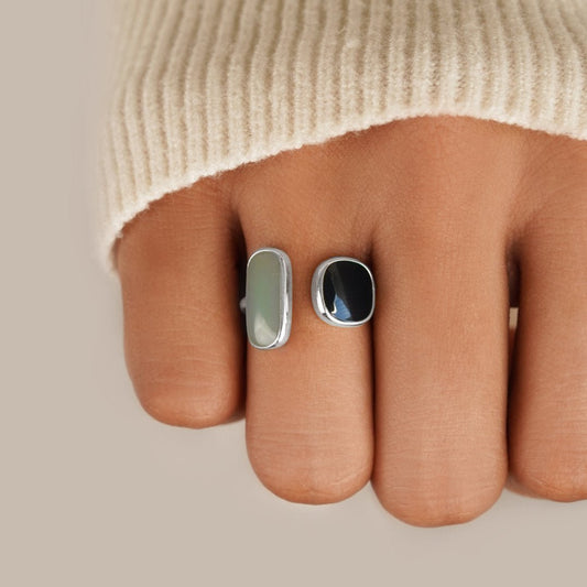 Aquamarijn Wikkel Zilveren Ring