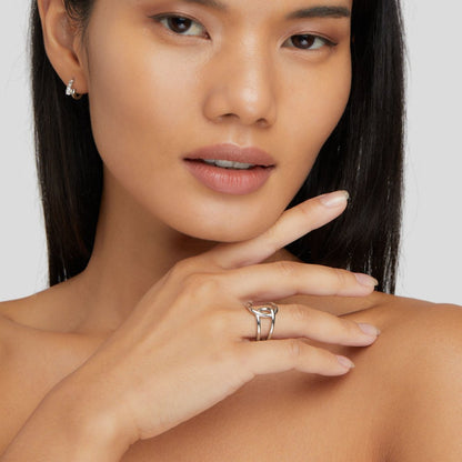 Zilveren Interlocking Open Ring