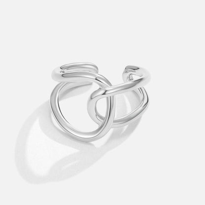 Zilveren Interlocking Open Ring